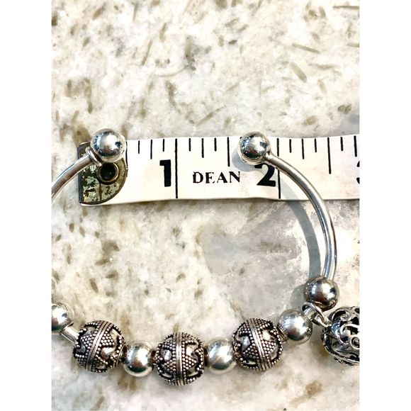 Sterling Silver Cuff Bracelet Bali Beads #valentine #classic #bali beads - Picture 4 of 6